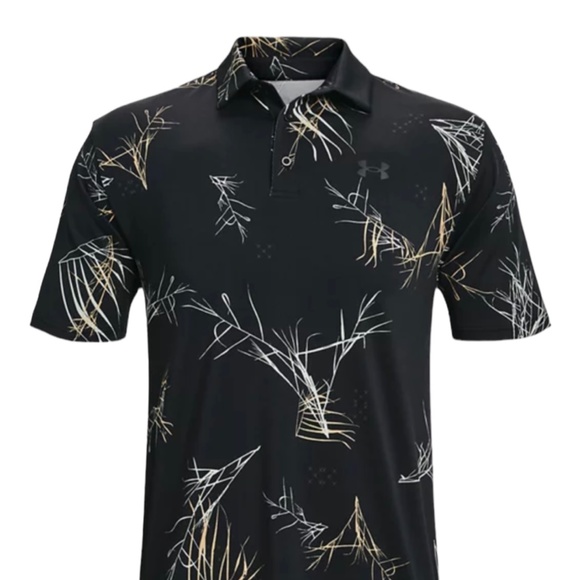 Under Armour Men's UA Playoff Polo 2.0 Black Stretch Golf T-Shirt 1327037 052 - Picture 5 of 8